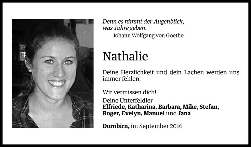  Todesanzeige für Nathalie Übelher vom 06.09.2016 aus Vorarlberger Nachrichten