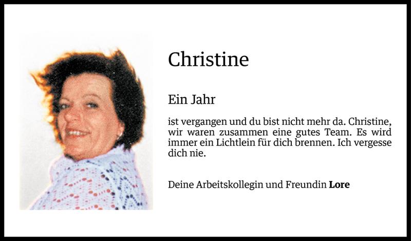  Todesanzeige für Christine Mocnik vom 22.10.2016 aus Vorarlberger Nachrichten