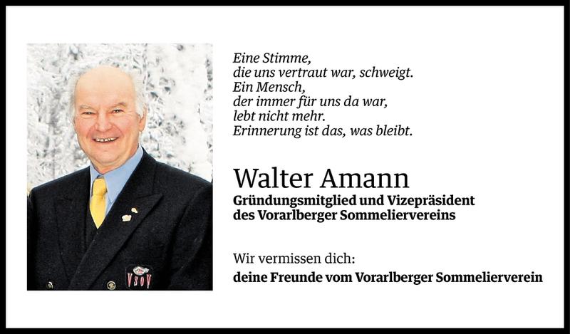  Todesanzeige für Walter Amann vom 21.02.2017 aus Vorarlberger Nachrichten