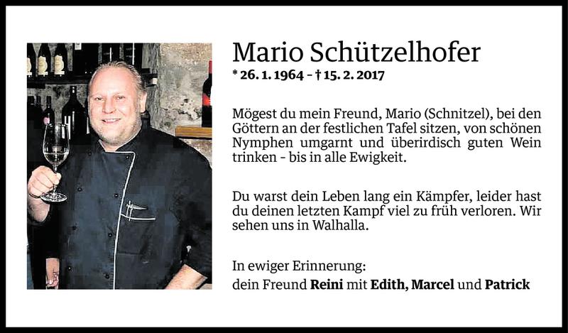  Todesanzeige für Mario Schützelhofer vom 04.03.2017 aus Vorarlberger Nachrichten