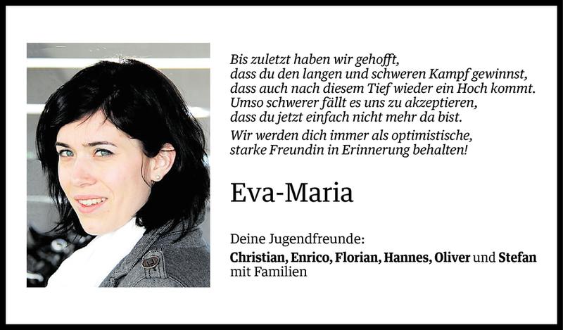  Todesanzeige für Eva-Maria Fitz vom 17.05.2017 aus Vorarlberger Nachrichten