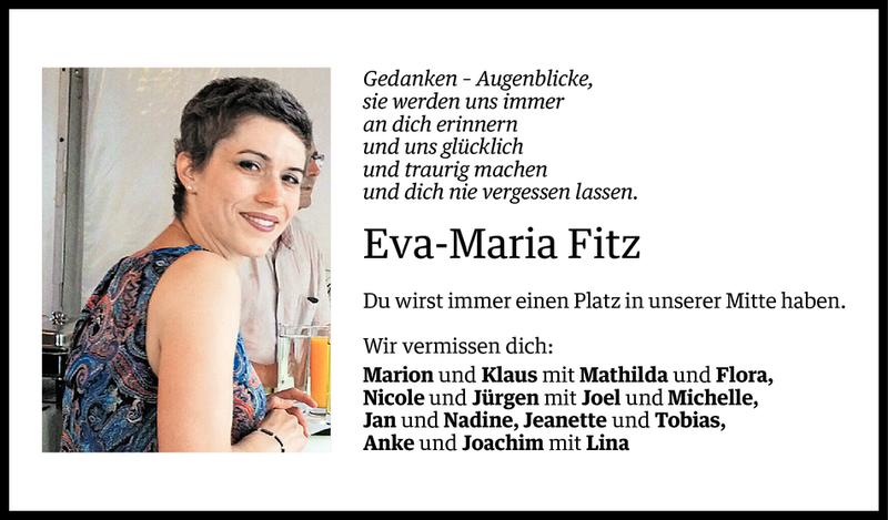  Todesanzeige für Eva-Maria Fitz vom 18.05.2017 aus Vorarlberger Nachrichten