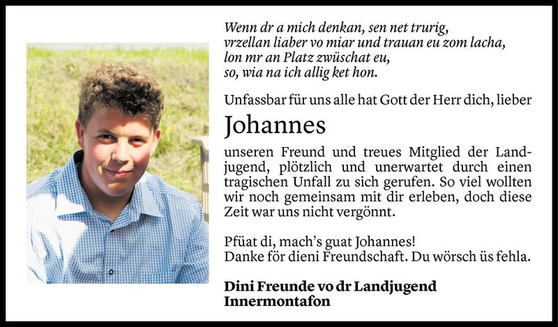 Todesanzeige für Johannes Essig vom 22.10.2017 aus Vorarlberger Nachrichten