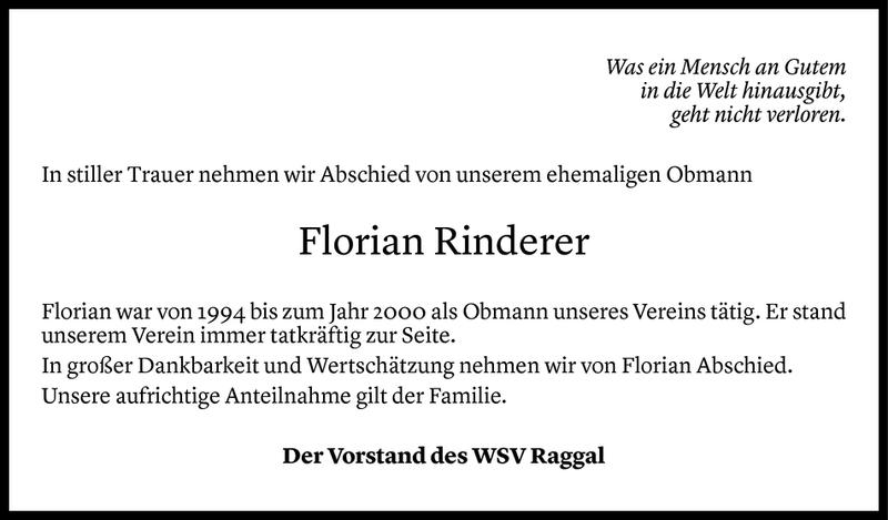 Todesanzeige für Florian Rinderer vom 07.02.2018 aus Vorarlberger Nachrichten