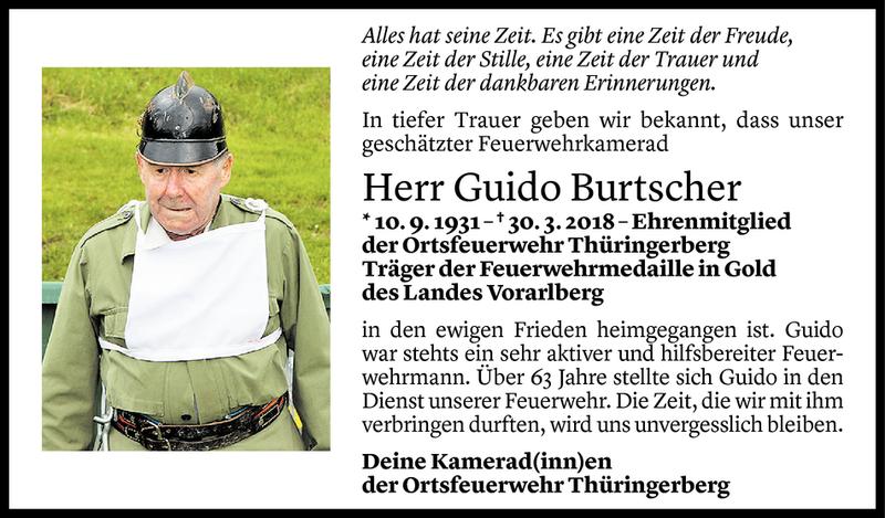  Todesanzeige für Guido Burtscher vom 04.04.2018 aus Vorarlberger Nachrichten