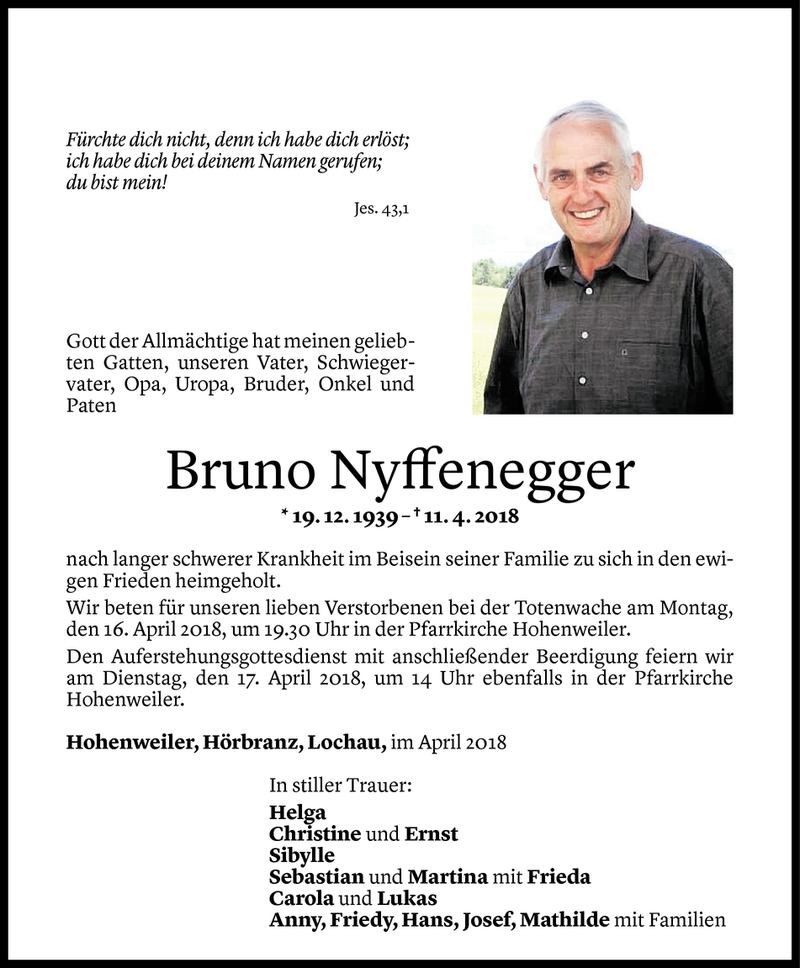  Todesanzeige für Bruno Nyffenegger vom 13.04.2018 aus Vorarlberger Nachrichten