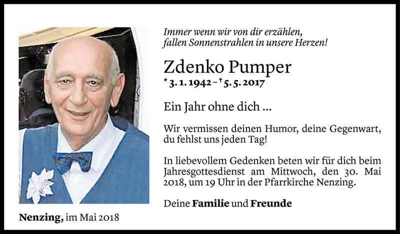  Todesanzeige für Zdenko Pumper vom 04.05.2018 aus Vorarlberger Nachrichten
