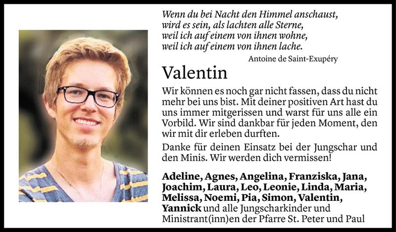  Todesanzeige für Valentin Alge vom 14.05.2018 aus Vorarlberger Nachrichten