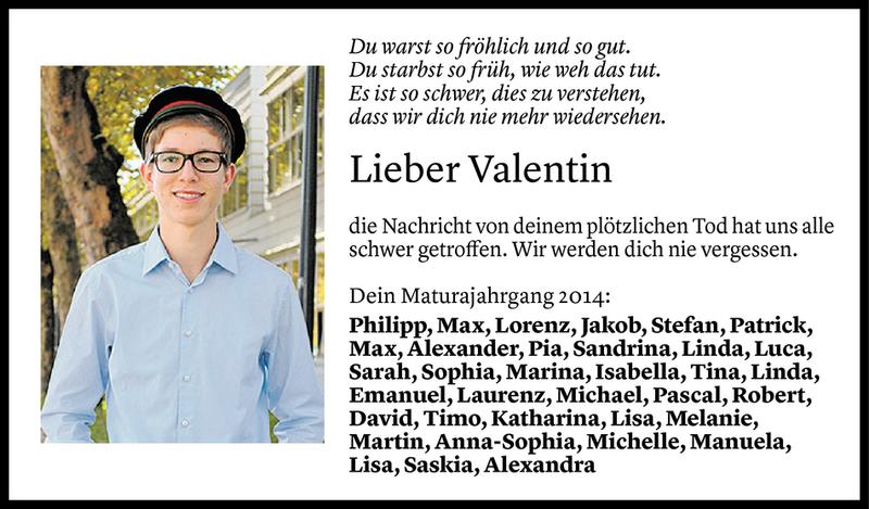  Todesanzeige für Valentin Alge vom 15.05.2018 aus Vorarlberger Nachrichten