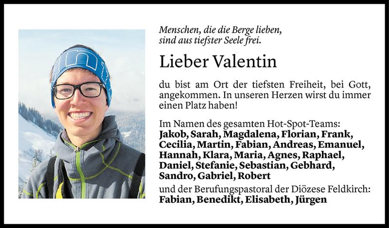  Todesanzeige für Valentin Alge vom 15.05.2018 aus Vorarlberger Nachrichten