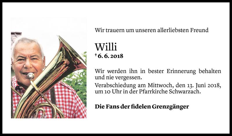  Todesanzeige für Wilfried Haag vom 10.06.2018 aus Vorarlberger Nachrichten