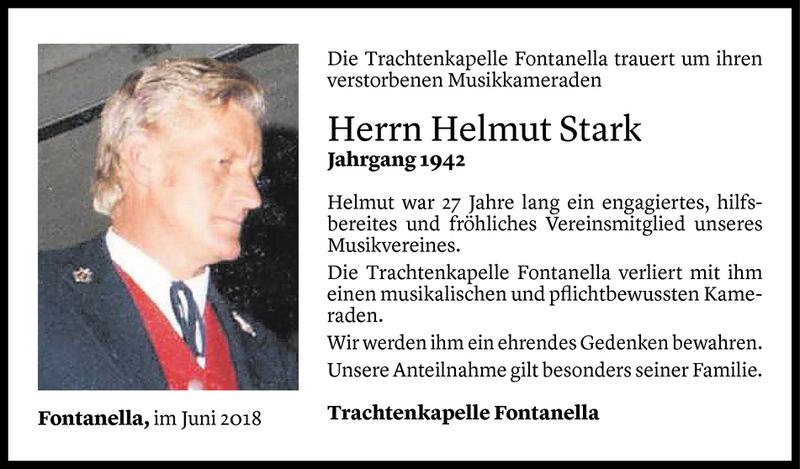 Todesanzeige für Helmut Stark vom 18.06.2018 aus Vorarlberger Nachrichten