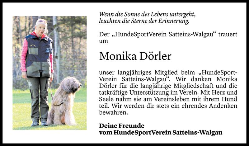  Todesanzeige für Monika Dörler vom 24.07.2018 aus Vorarlberger Nachrichten