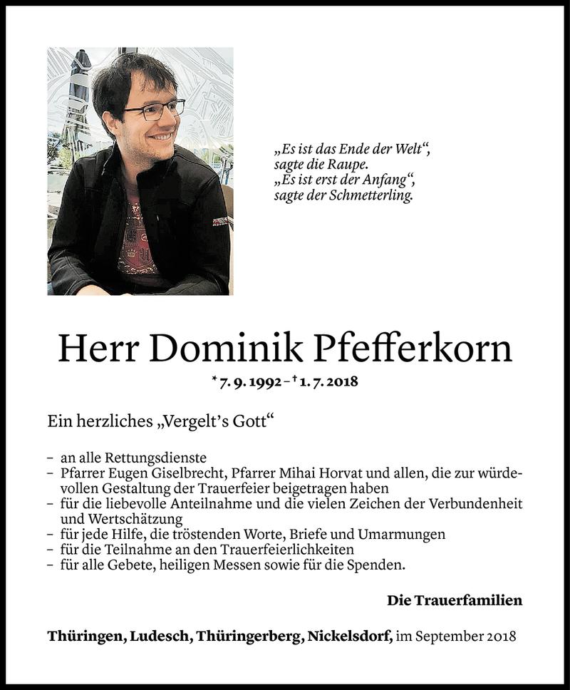  Todesanzeige für Dominik Pfefferkorn vom 07.09.2018 aus Vorarlberger Nachrichten