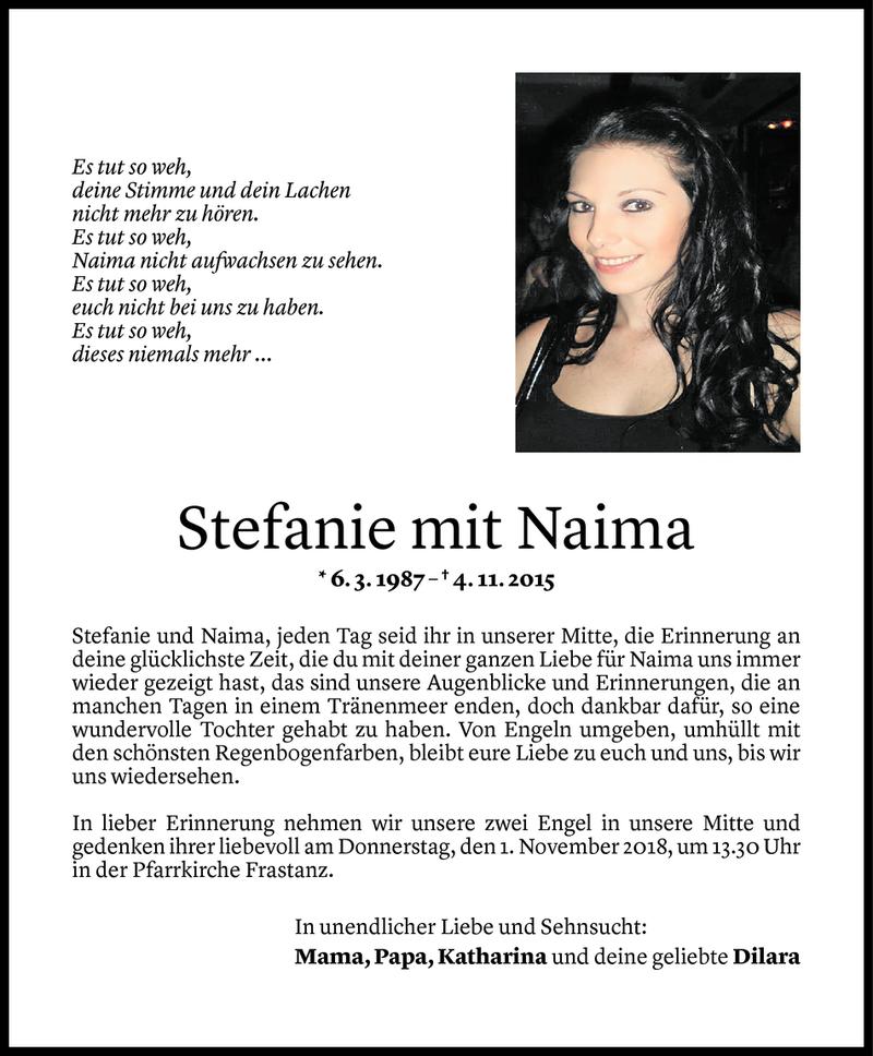  Todesanzeige für Stefanie Nesensohn vom 30.10.2018 aus Vorarlberger Nachrichten