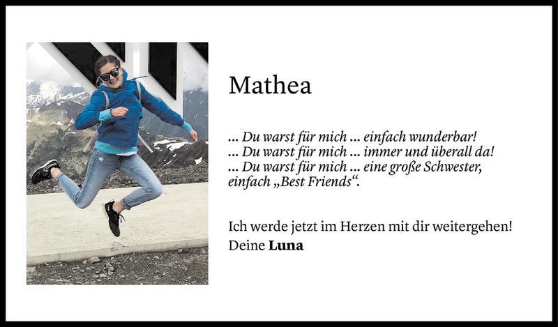  Todesanzeige für Mathea Fink vom 16.07.2019 aus Vorarlberger Nachrichten
