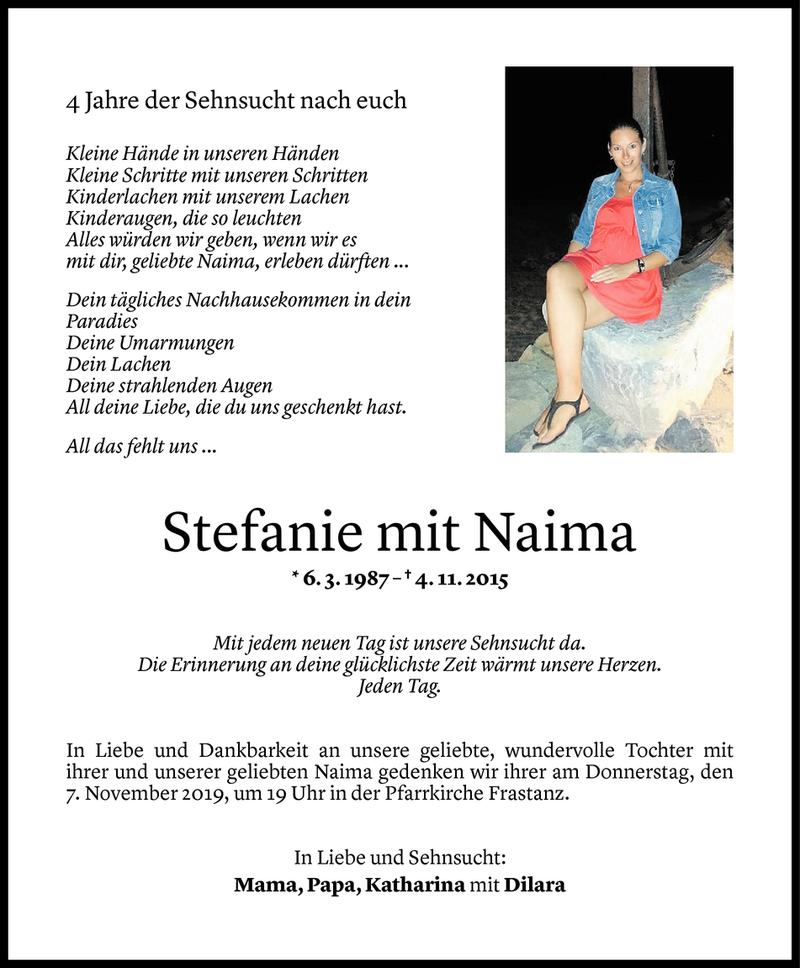  Todesanzeige für Stefanie Nesensohn vom 03.11.2019 aus Vorarlberger Nachrichten