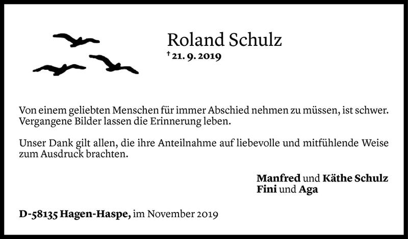 Todesanzeigen Von Roland Schulz | Todesanzeigen Vorarlberger Nachrichten