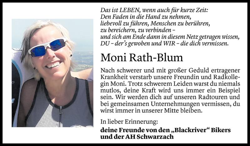  Todesanzeige für Monika Rath-Blum vom 11.12.2019 aus Vorarlberger Nachrichten