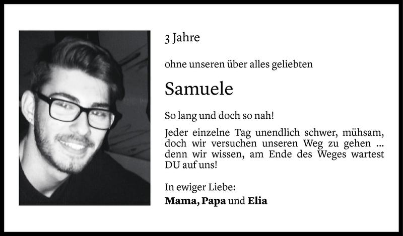  Todesanzeige für Samuele Italo Cafasso vom 07.01.2020 aus Vorarlberger Nachrichten