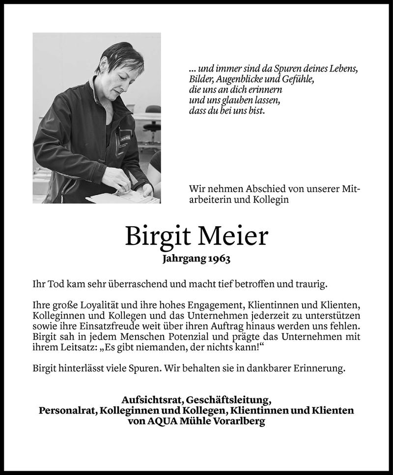  Todesanzeige für Birgit Meier vom 02.03.2020 aus Vorarlberger Nachrichten