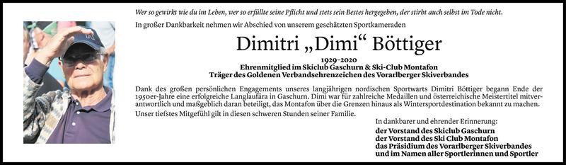  Todesanzeige für Dimitri Böttiger vom 11.05.2020 aus Vorarlberger Nachrichten