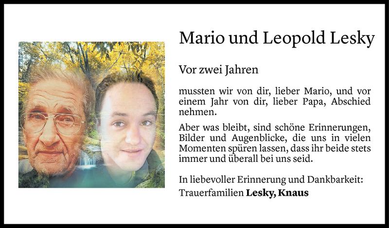  Todesanzeige für Leopold Lesky vom 06.07.2020 aus Vorarlberger Nachrichten