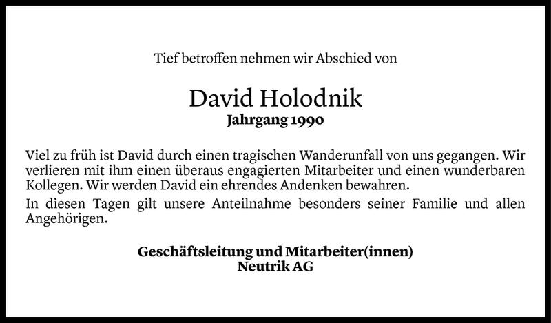  Todesanzeige für David Holodnik vom 19.06.2020 aus Vorarlberger Nachrichten