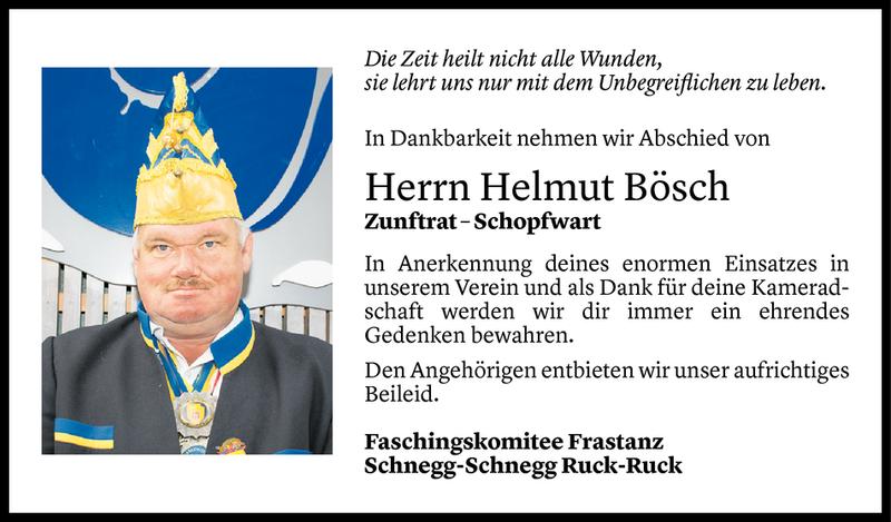 Todesanzeige für Helmut Bösch vom 24.06.2020 aus Vorarlberger Nachrichten