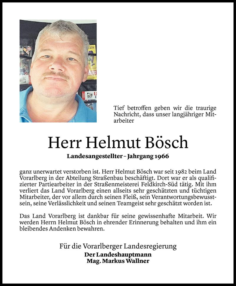  Todesanzeige für Helmut Bösch vom 24.06.2020 aus Vorarlberger Nachrichten