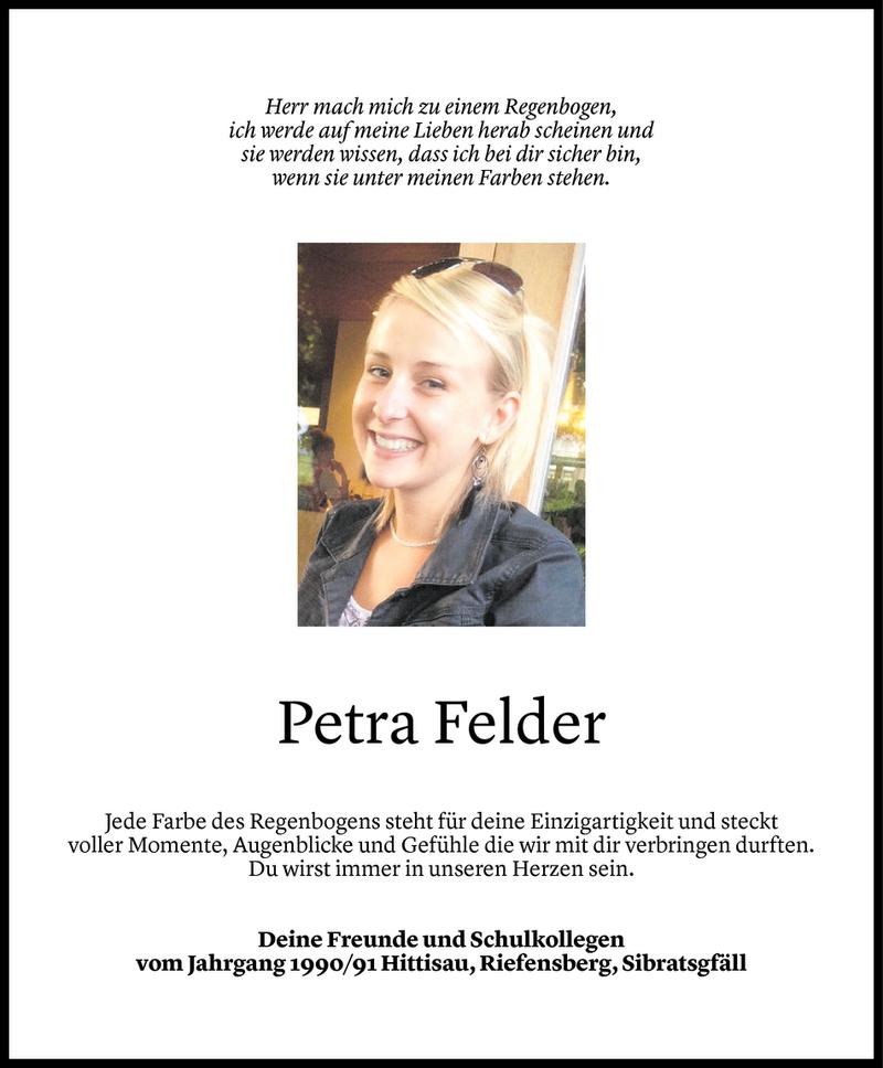  Todesanzeige für Petra Felder vom 20.07.2020 aus Vorarlberger Nachrichten