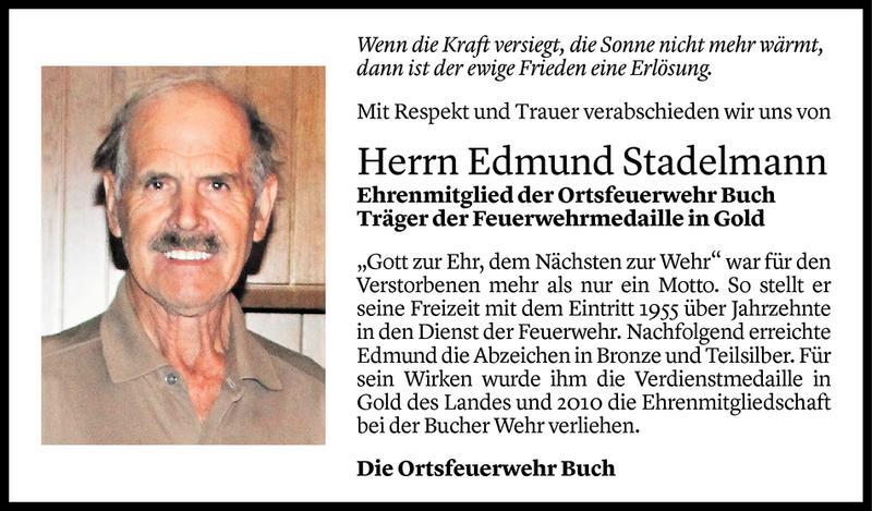  Todesanzeige für Edmund Stadelmann vom 04.09.2020 aus Vorarlberger Nachrichten