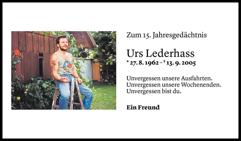  Todesanzeige für Urs Lederhass vom 11.09.2020 aus Vorarlberger Nachrichten