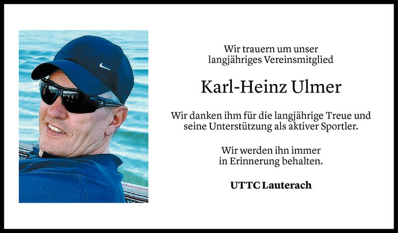  Todesanzeige für Karl-Heinz Ulmer vom 14.10.2020 aus Vorarlberger Nachrichten