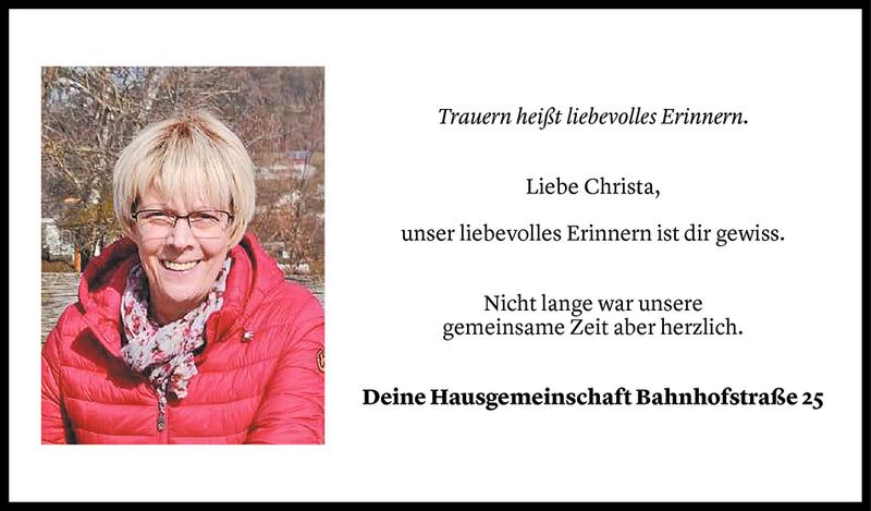  Todesanzeige für Christa Schimpelsberger vom 18.11.2020 aus Vorarlberger Nachrichten