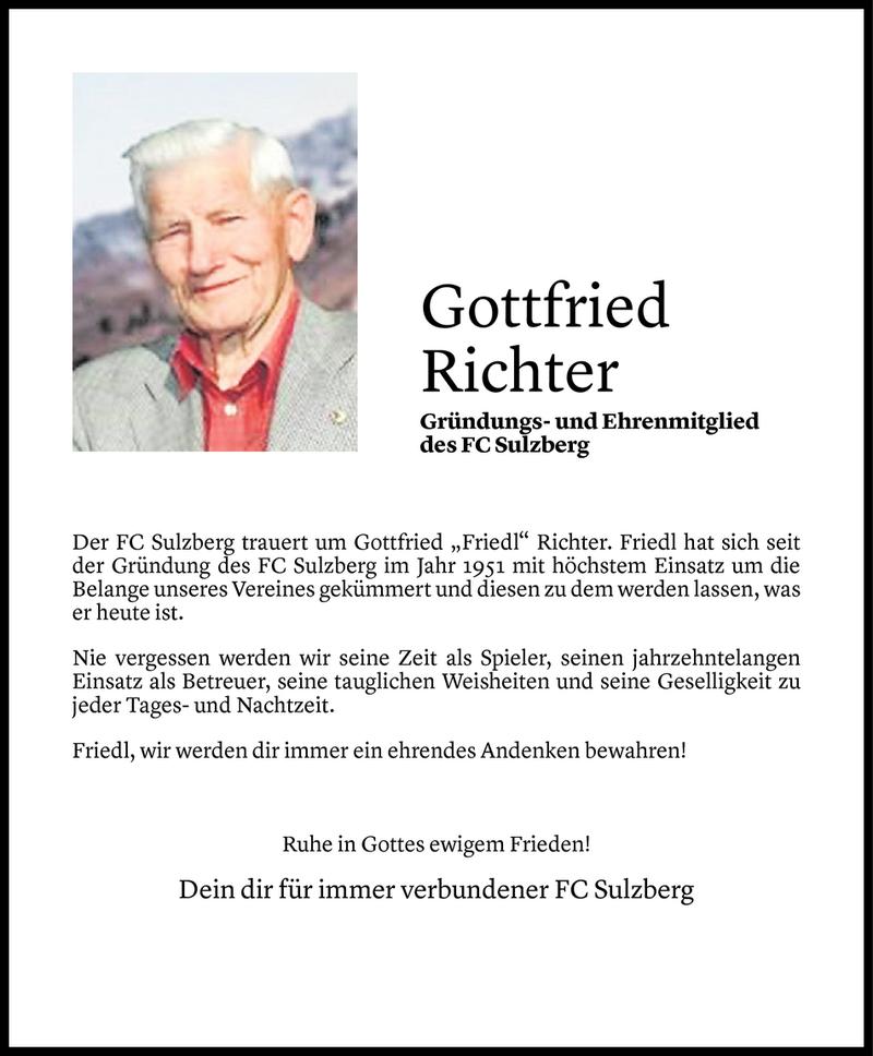  Todesanzeige für Gottfried Richter vom 01.12.2020 aus Vorarlberger Nachrichten