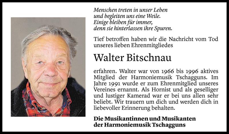  Todesanzeige für Walter Bitschnau vom 08.12.2020 aus Vorarlberger Nachrichten