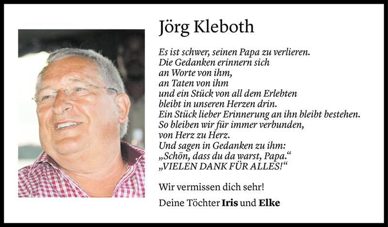  Todesanzeige für Jörg Kleboth vom 01.01.2021 aus Vorarlberger Nachrichten