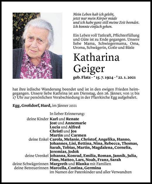 Gedenkkerzen von Katharina Geiger | Todesanzeigen Vorarlberger Nachrichten