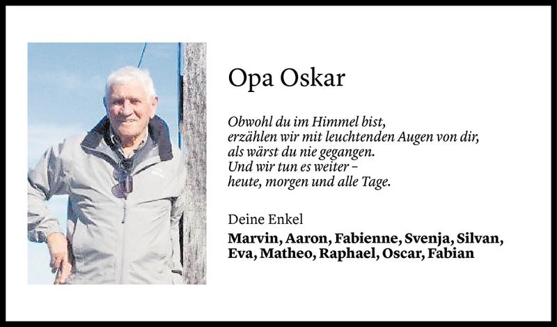  Todesanzeige für Oskar Madlener vom 13.02.2021 aus Vorarlberger Nachrichten