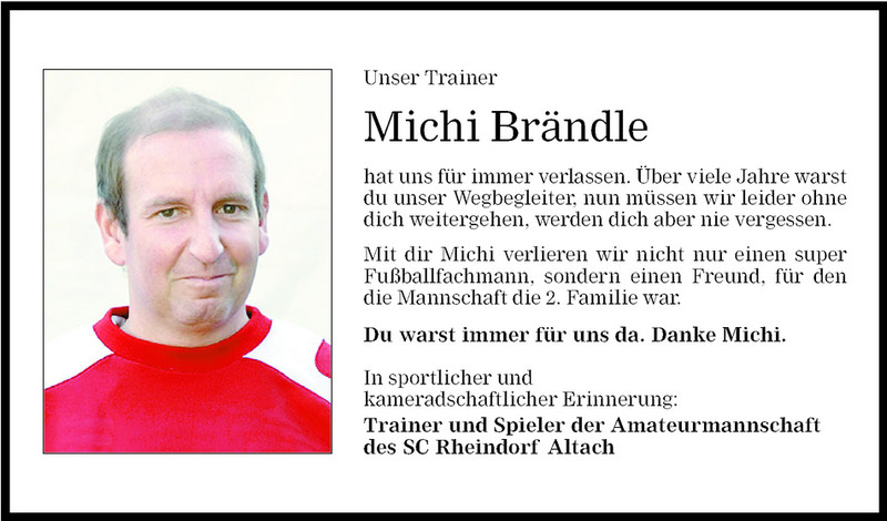  Todesanzeige für Michi Brändle vom 22.03.2007 aus Vorarlberger Nachrichten