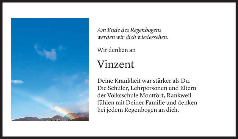  Todesanzeige für Vinzent Joseph Jutz vom 08.11.2021 aus Vorarlberger Nachrichten