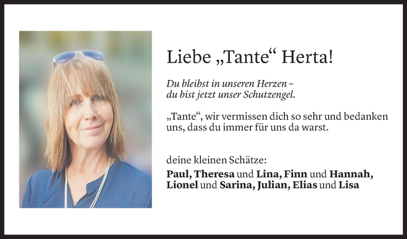  Todesanzeige für Herta Berchtold vom 12.04.2021 aus Vorarlberger Nachrichten