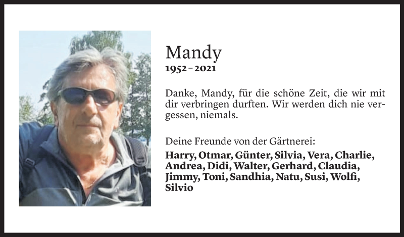  Todesanzeige für Manfred Madlener vom 21.06.2021 aus Vorarlberger Nachrichten