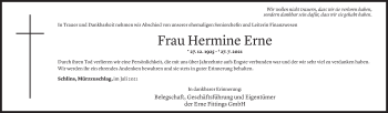 Todesanzeige von Hermine Erne von Vorarlberger Nachrichten