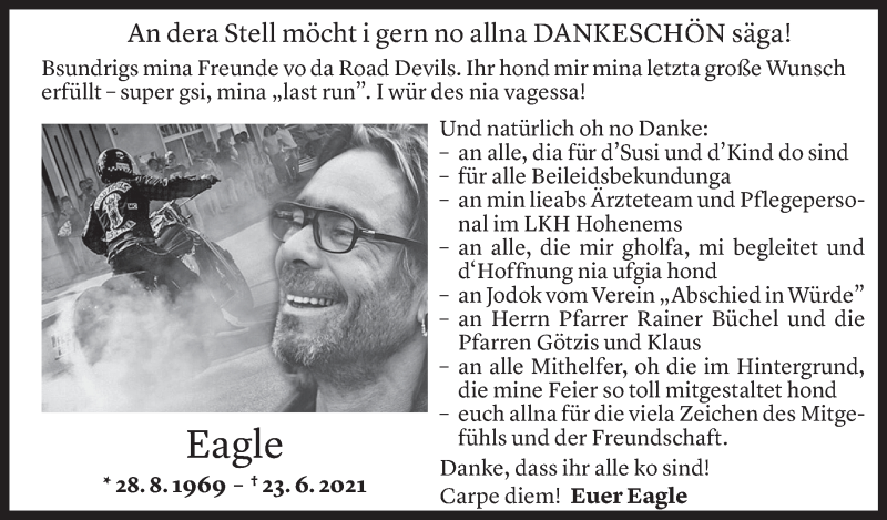  Todesanzeige für German Egle vom 17.07.2021 aus Vorarlberger Nachrichten