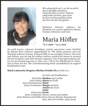 Gedenkkerzen von Maria Höfler | Todesanzeigen Vorarlberger Nachrichten