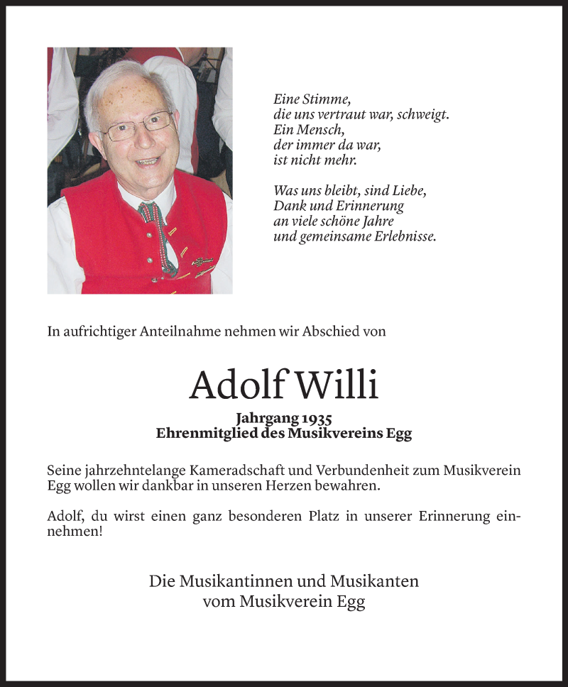  Todesanzeige für Adolf Willi vom 08.05.2022 aus Vorarlberger Nachrichten
