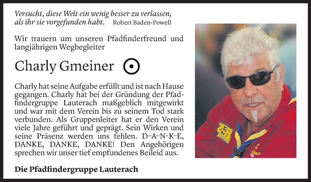  Todesanzeige für Karlheinz Gmeiner vom 24.06.2022 aus Vorarlberger Nachrichten