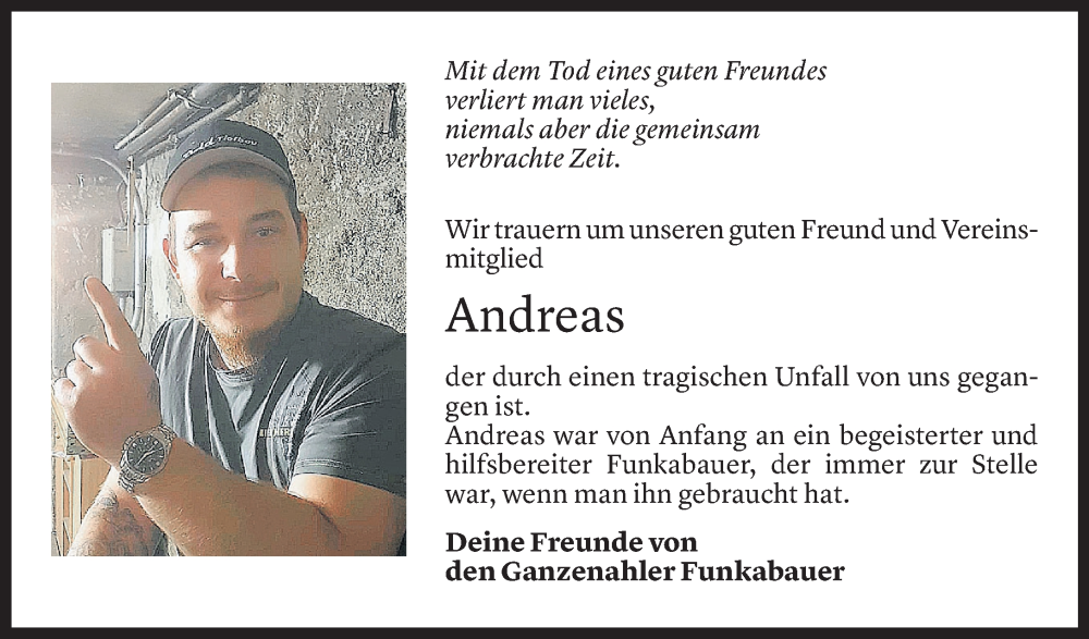 Todesanzeige für Andreas Maier vom 22.06.2022 aus Vorarlberger Nachrichten